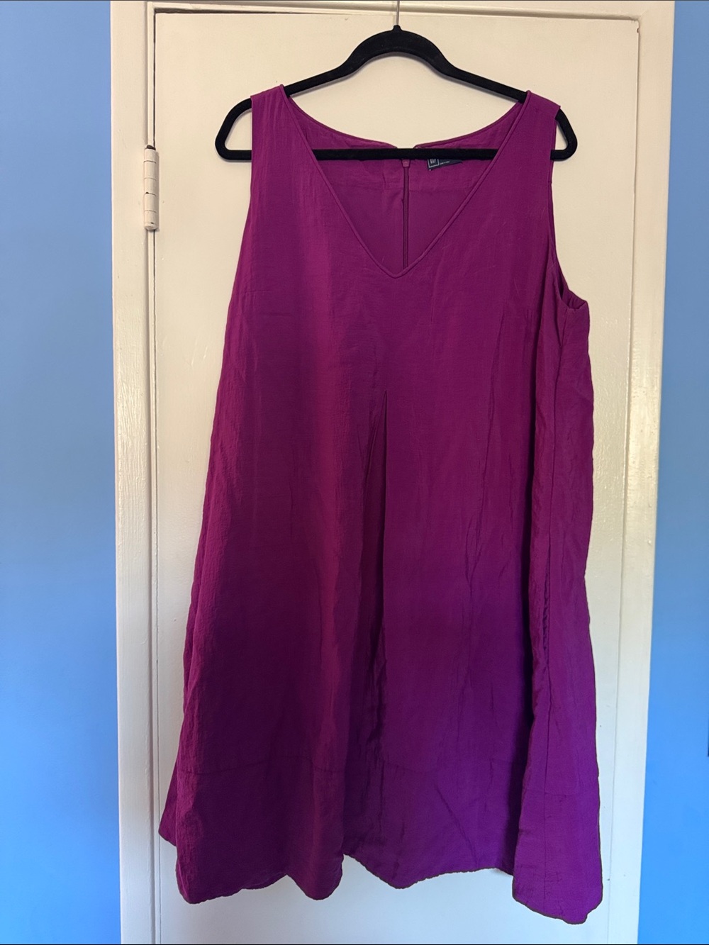 Gap jewel tone magenta plum v-neck tank shift dress XXL rayon